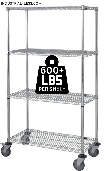 12" x 48" Stainless Shelving on Wheels