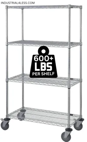 12" x 48" Stainless Shelving on Wheels