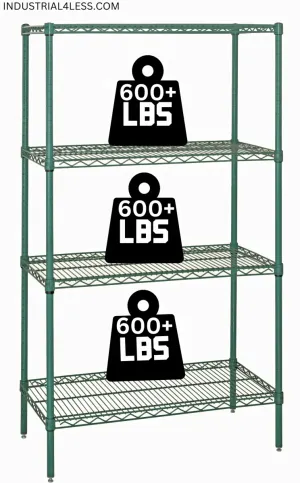 1448G | 14" x 48" Green Epoxy Shelving Unit