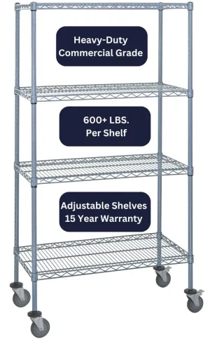 18" x 36" Gray Shelving on Wheels