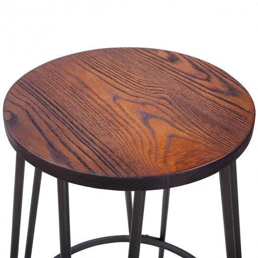 3 pcs Wood Round Bar Table Bistro Stool Set