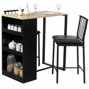 3 Piece Counter Height Pub Dining Set-Natural