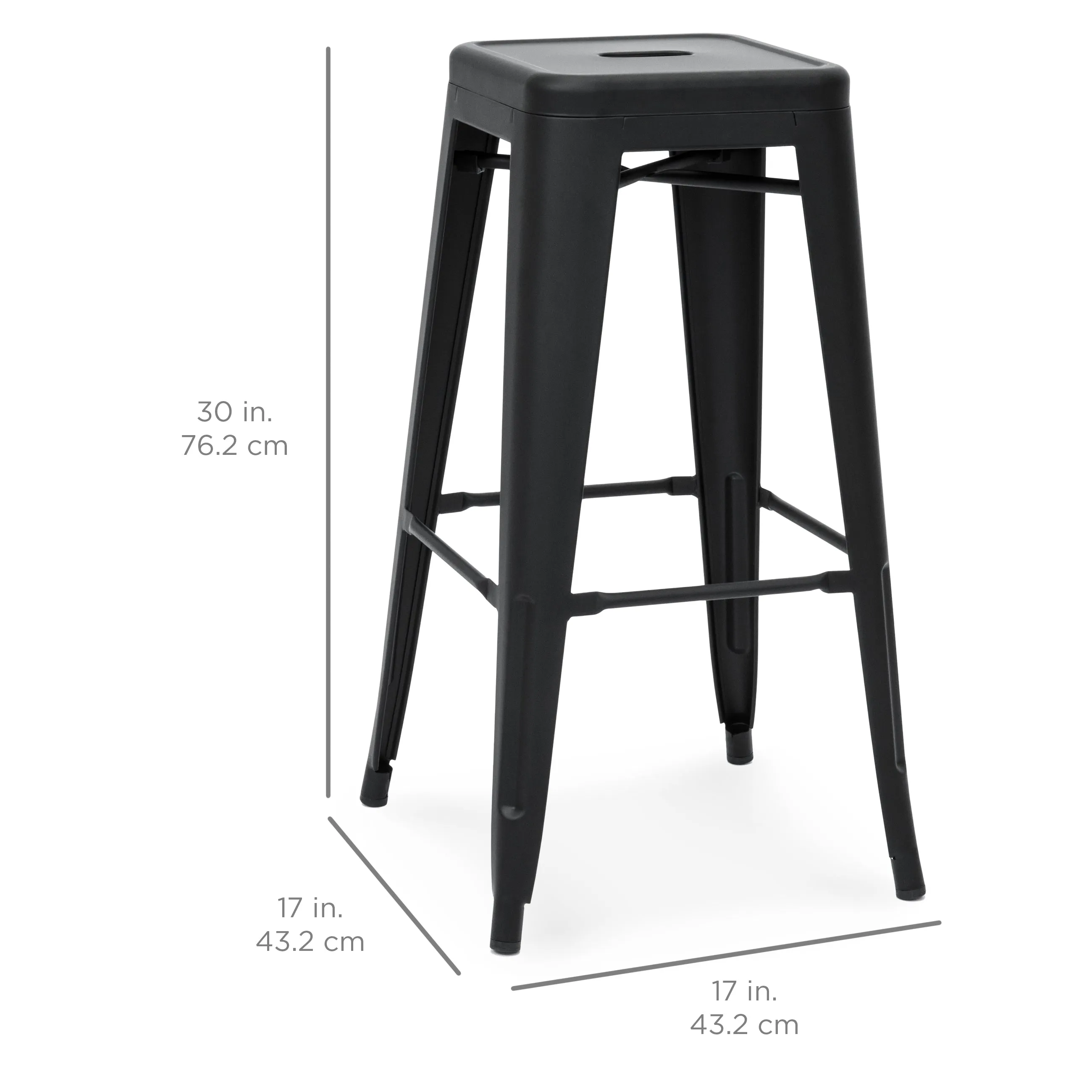 30in Set of 2 Industrial Metal Bar Stools