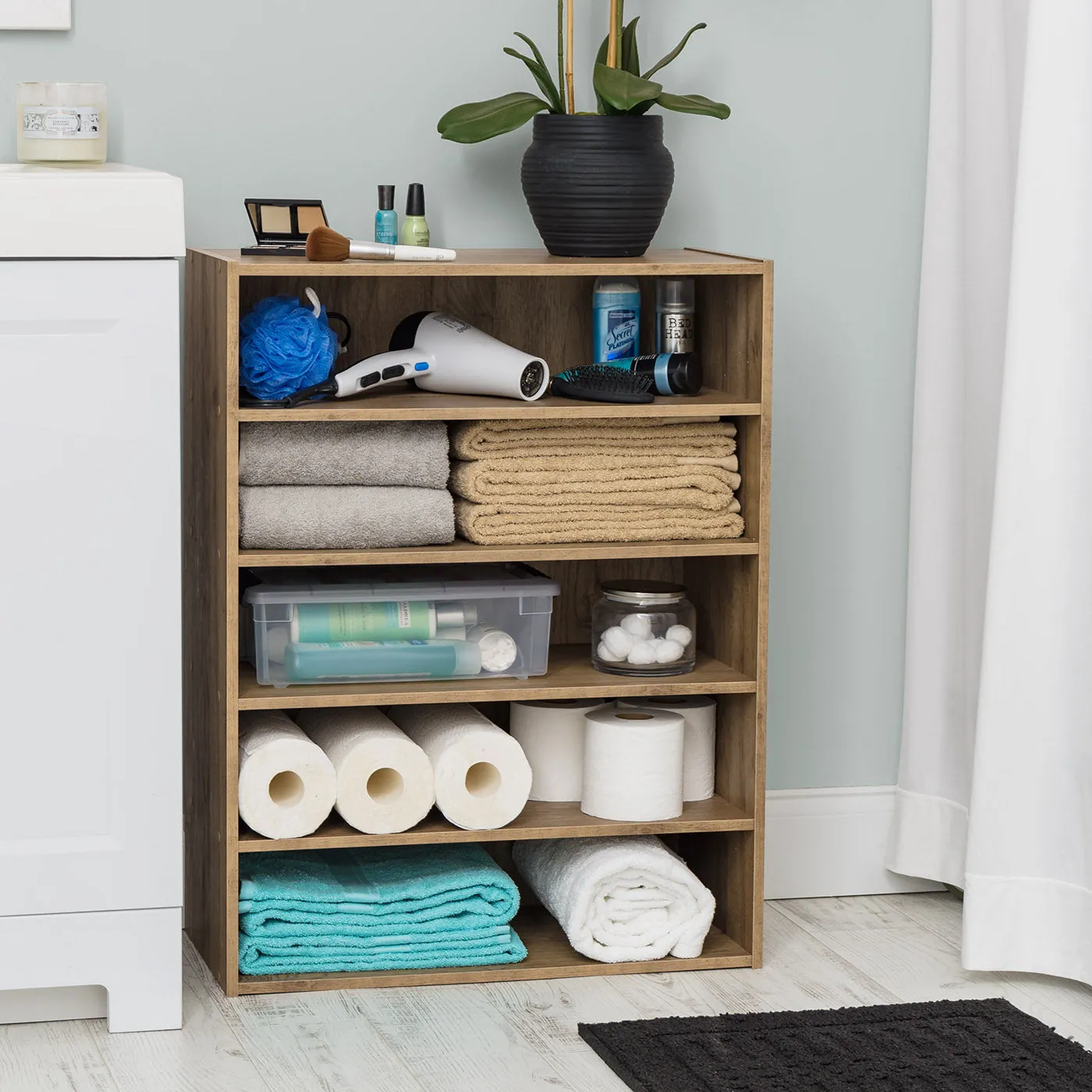 5-Tier Multi-Purpose Organizer Shelf Ash Brown