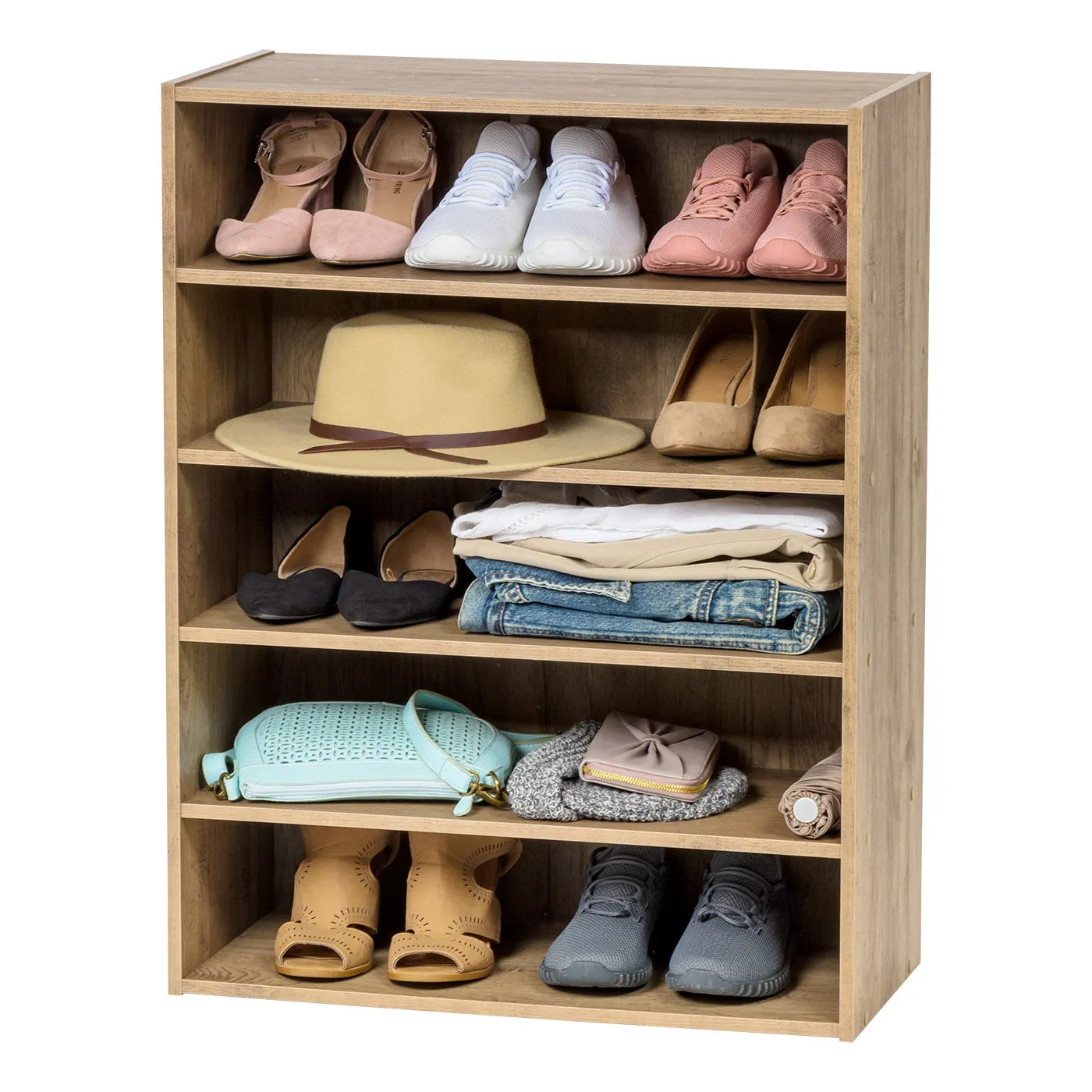 5-Tier Multi-Purpose Organizer Shelf Ash Brown