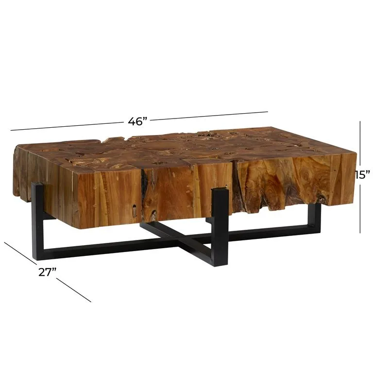 71475 Coffee Table in Teak Wood/Metal