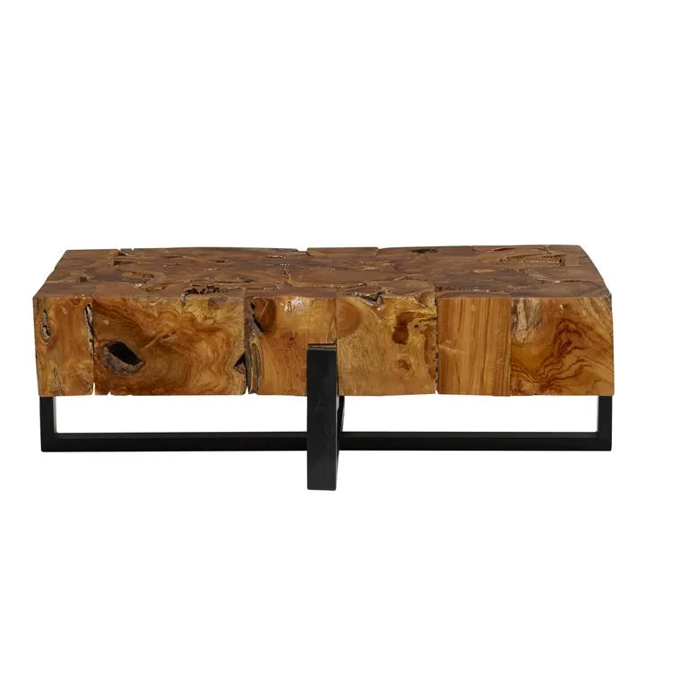 71475 Coffee Table in Teak Wood/Metal