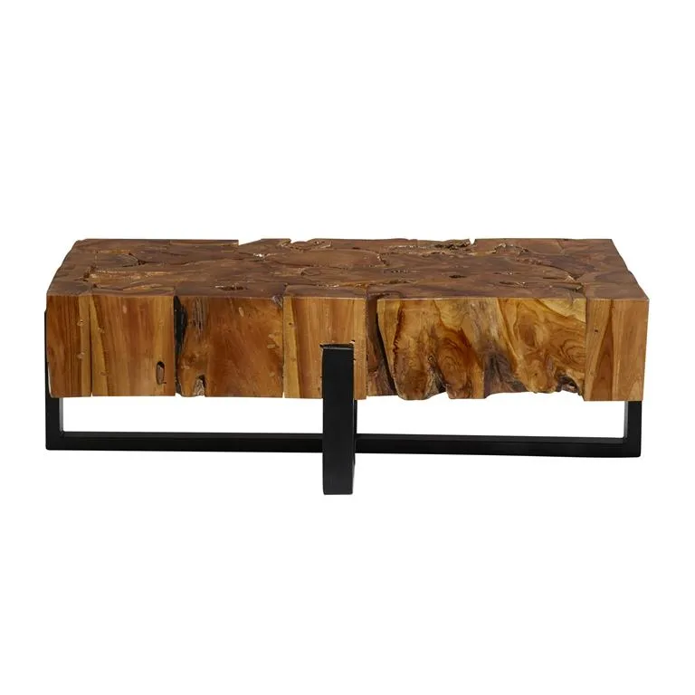 71475 Coffee Table in Teak Wood/Metal