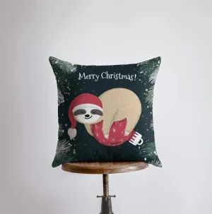 A Merry Little Christmas Sloth | Pillow Cover |  Christmas Decor | Christmas Throw Pillows | Couch Cushions | Sofa Pillows | Gift for Her