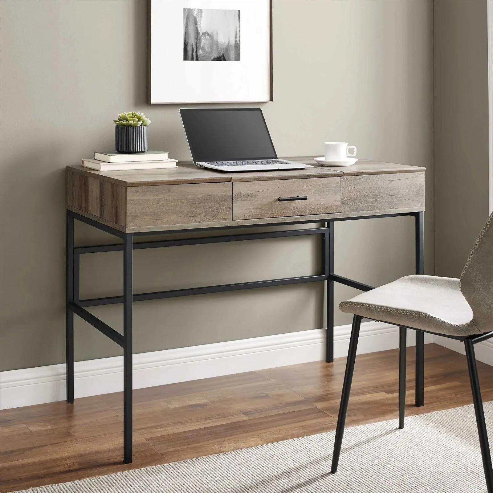 ADEPT Modern Desk in Rustic Oak Finish by Urban Style