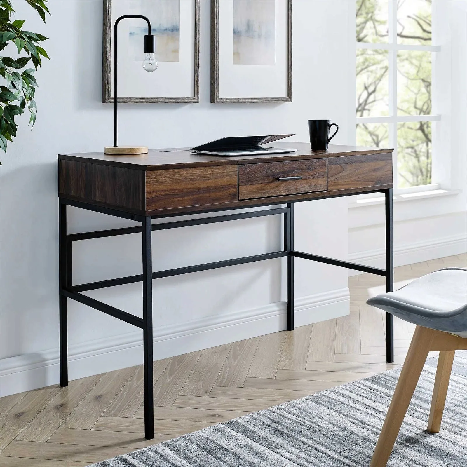 ADEPT Modern Desk in Walnut Finish by Urban Style