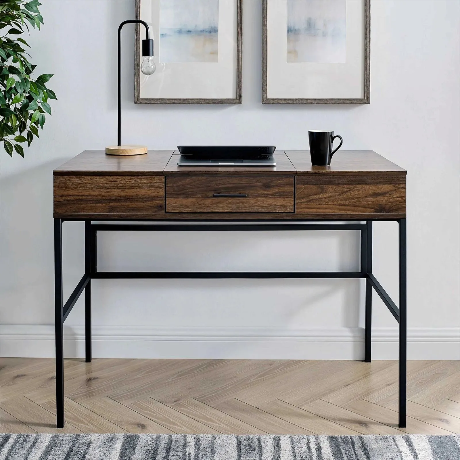 ADEPT Modern Desk in Walnut Finish by Urban Style