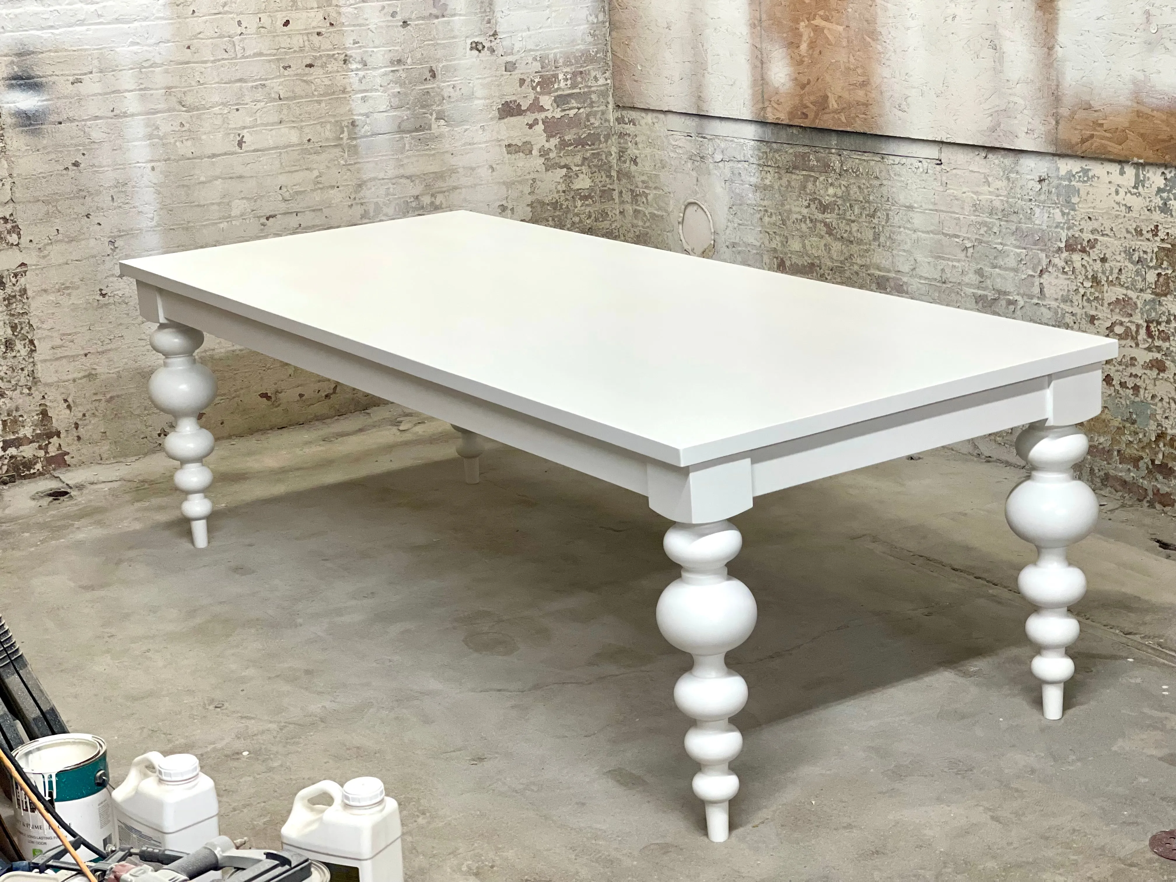 Alice Turned Leg Dining Table - White