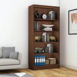 Alpha Bookshelf Storage Cabinet 5 shelfs, 67" high, Acacia Walnut