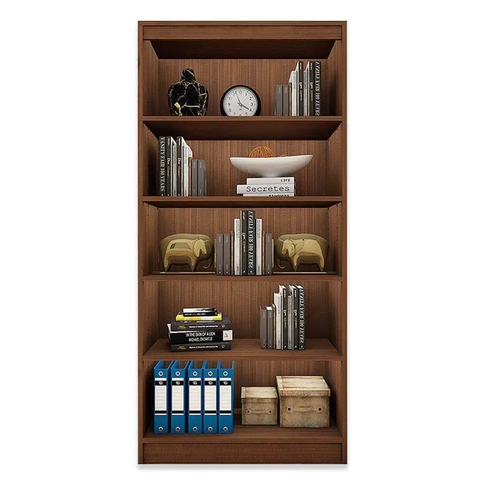 Alpha Bookshelf Storage Cabinet 5 shelfs, 67" high, Acacia Walnut