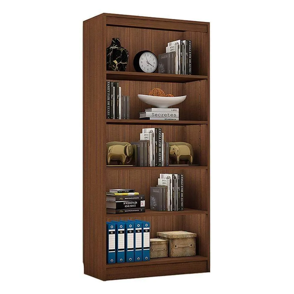 Alpha Bookshelf Storage Cabinet 5 shelfs, 67" high, Acacia Walnut