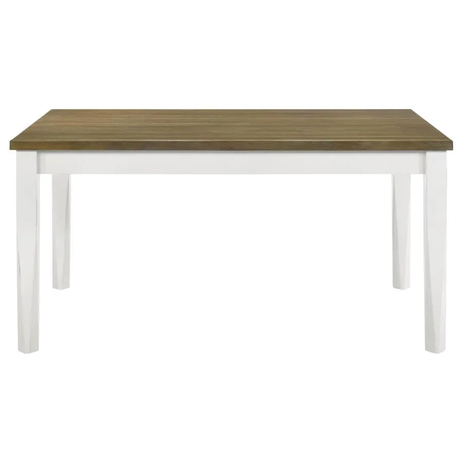 Appleton Rectangular Wood Dining Table Brown Brushed And White