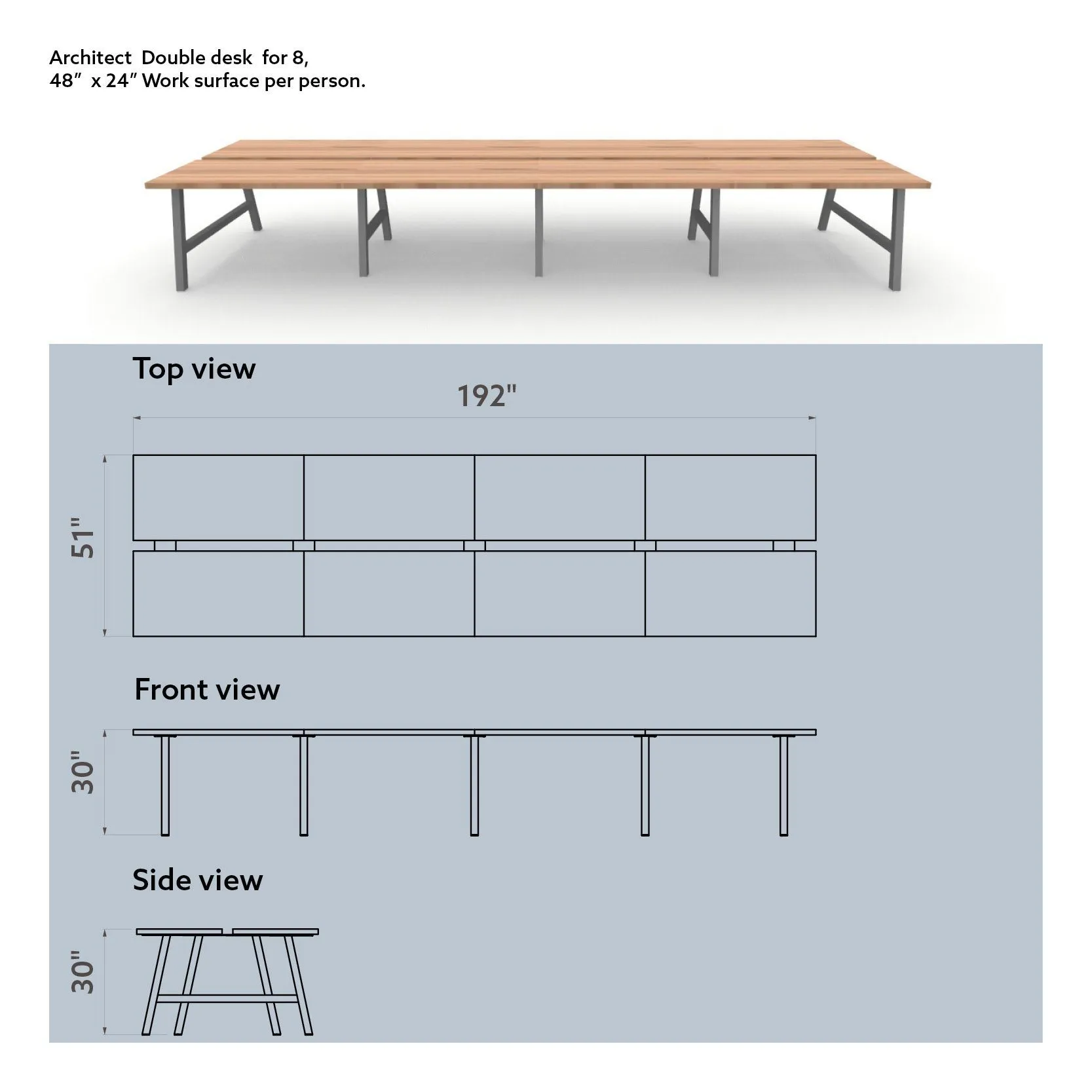 Architect Double Desk for 8