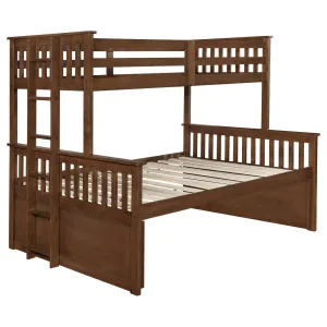 Atkin Weathered Walnut Twin XL over Queen Bunk Bed