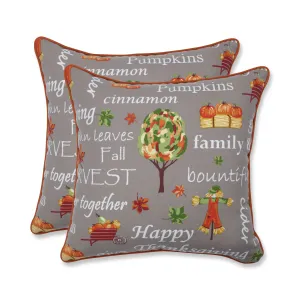 Autumn Harvest Haystack 18.5-inch Throw Pillow (Set of 2)