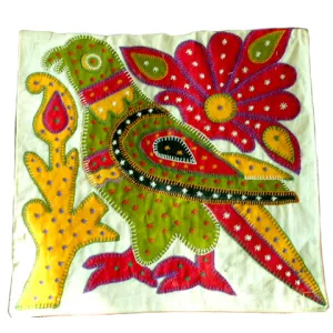 Barmer Appliqué Pillow Cover - Parrot