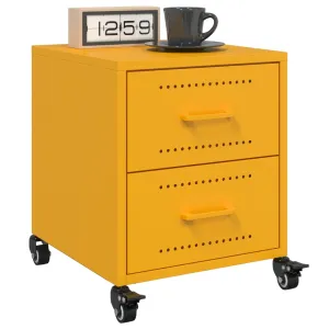 Bedside Cabinets 2 pcs Mustard Yellow 36x39x43.5 cm Steel