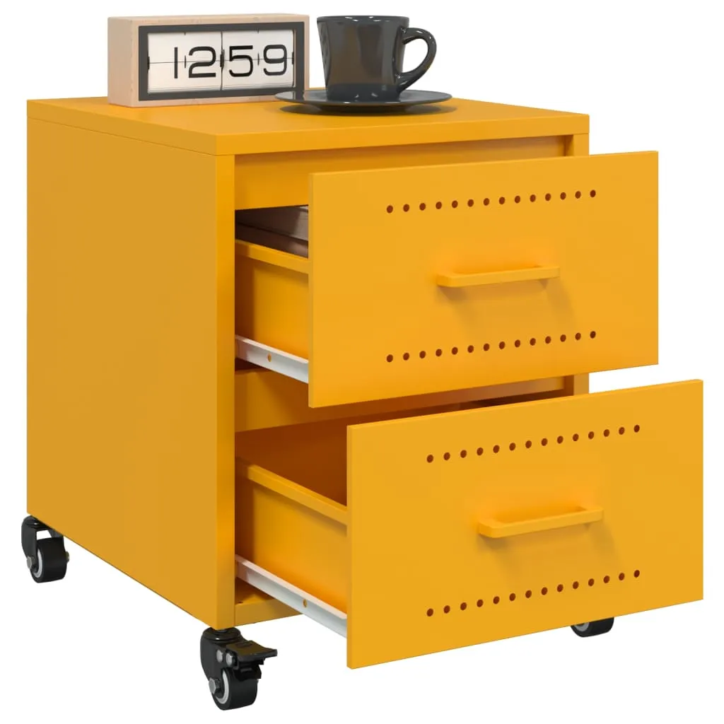 Bedside Cabinets 2 pcs Mustard Yellow 36x39x43.5 cm Steel