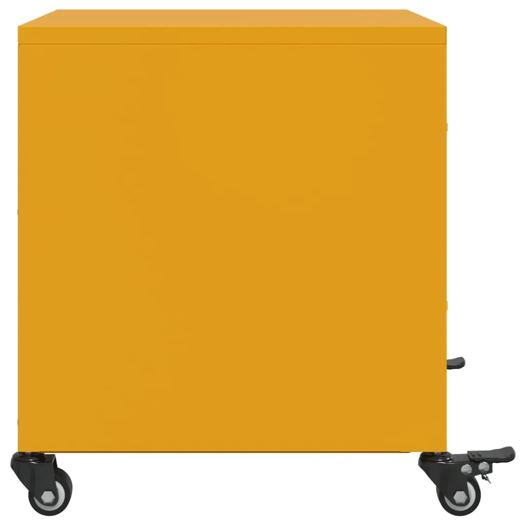 Bedside Cabinets 2 pcs Mustard Yellow 36x39x43.5 cm Steel