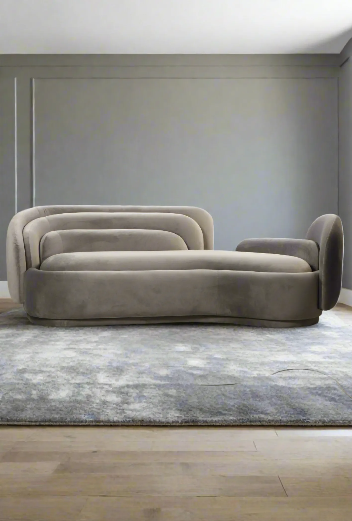 Bernard Gray Velvet Sofa