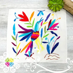 Birds Design - Square Natural Otomi Decorative Pillow Cases