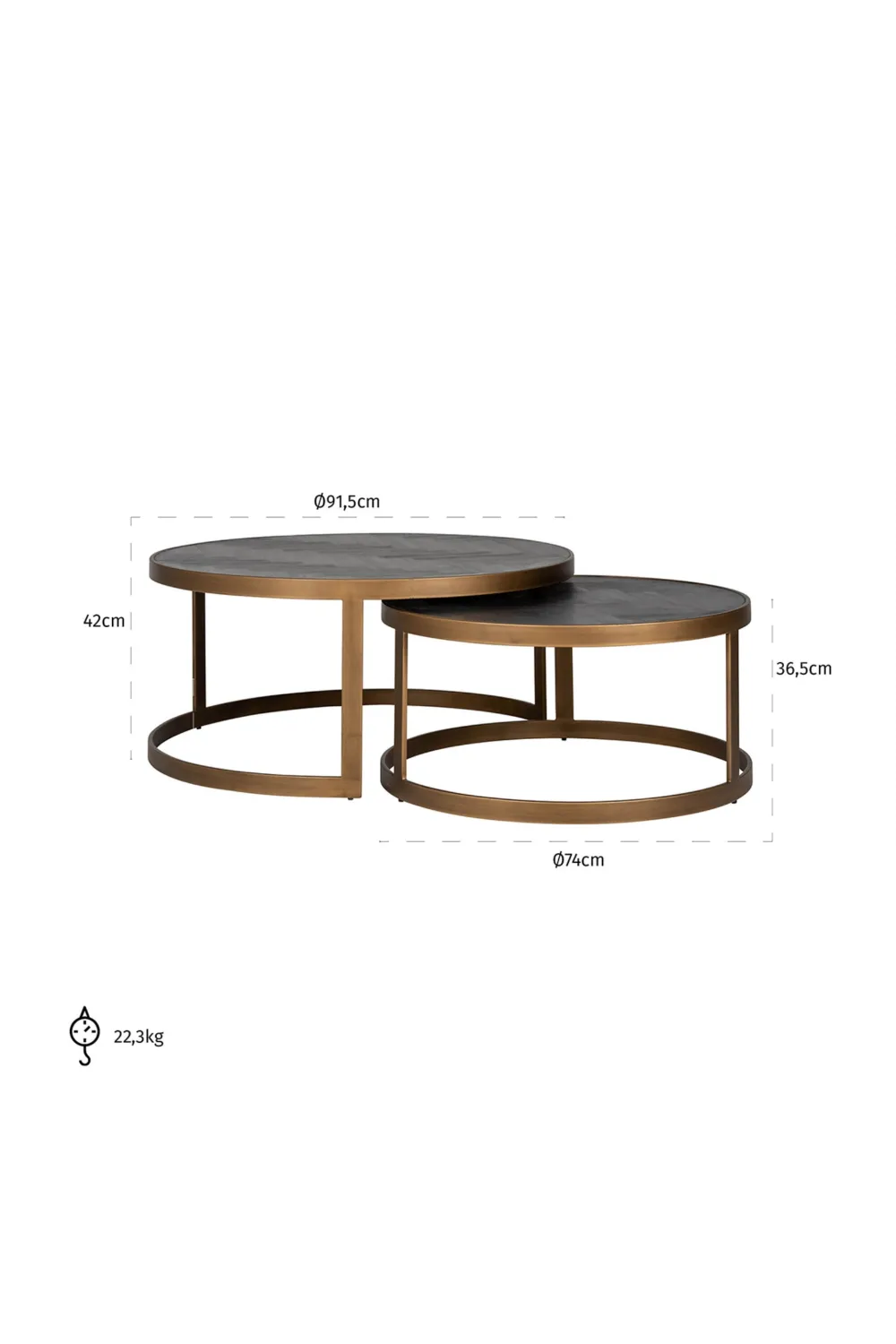 Black Oak Nested Coffee Tables (2) | OROA Blackbone