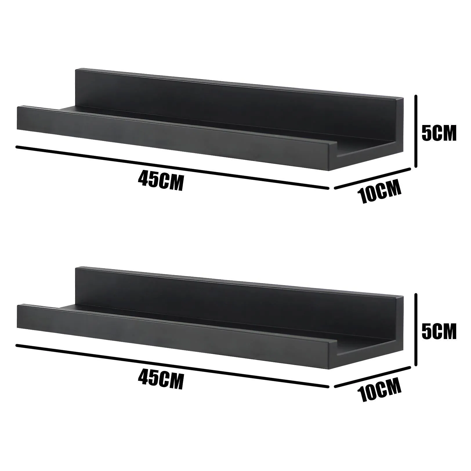 Black Shelf 45 cm Pack 2