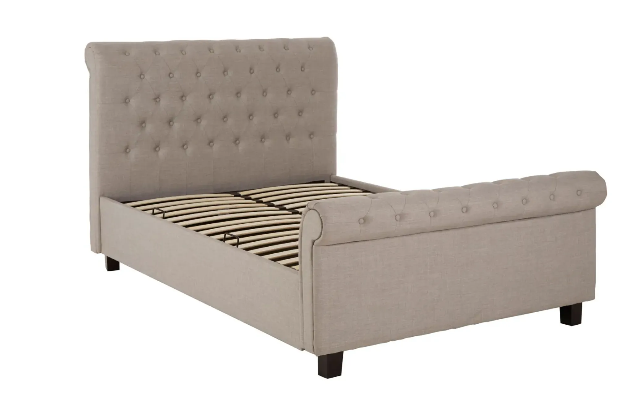 BRIGHTON LIGHT GREY DOUBLE OTTOMAN BED