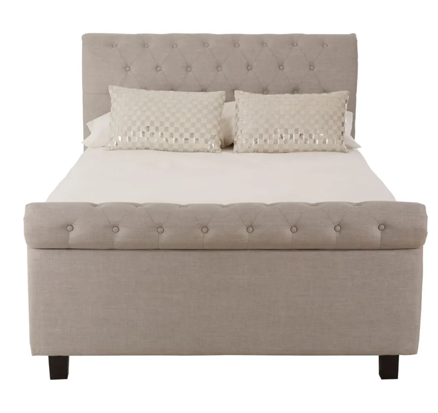 BRIGHTON LIGHT GREY DOUBLE OTTOMAN BED