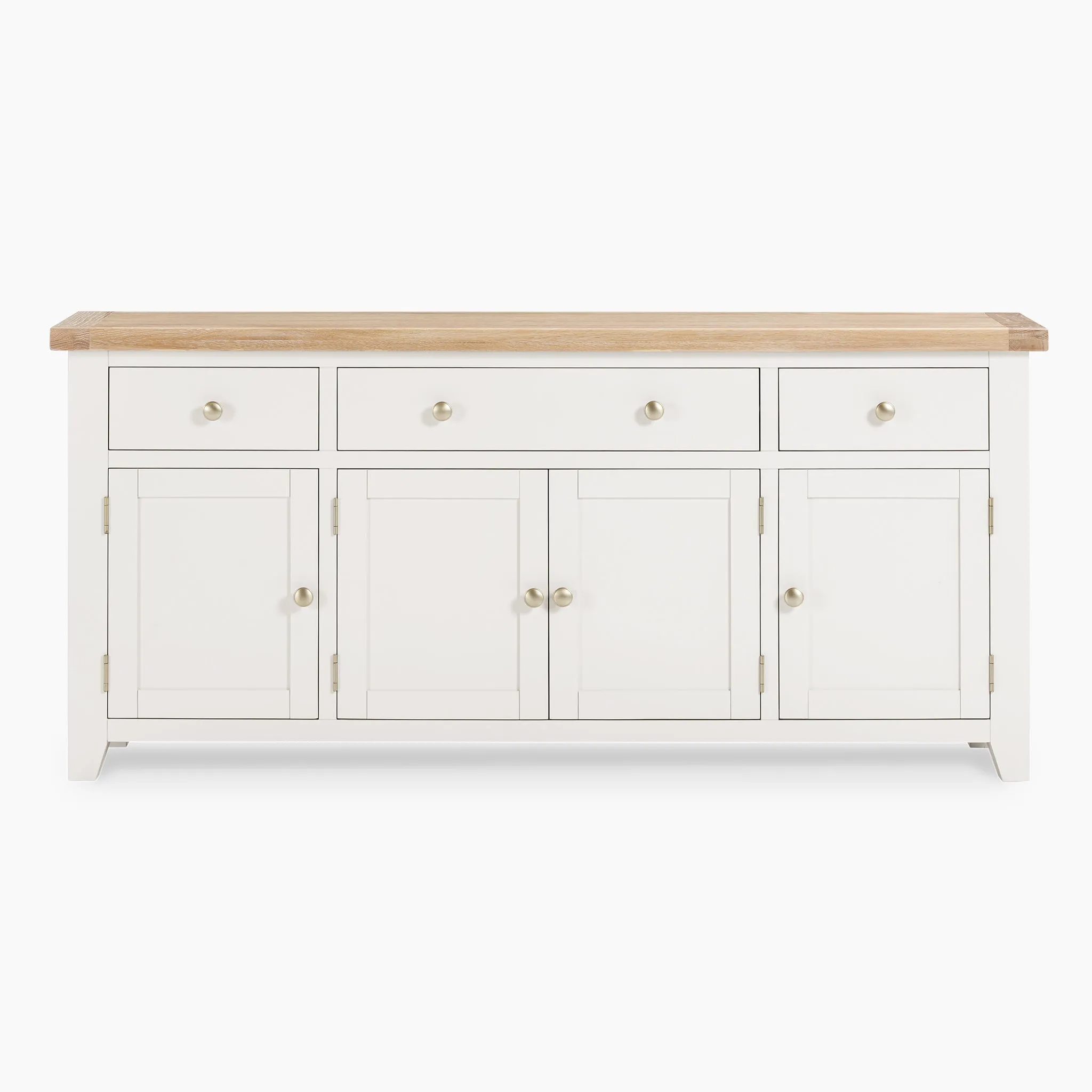 Burford Large 4 Door 3 Drawers Sideboard in Warm White