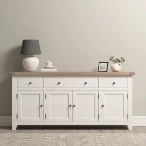 Burford Large 4 Door 3 Drawers Sideboard in Warm White