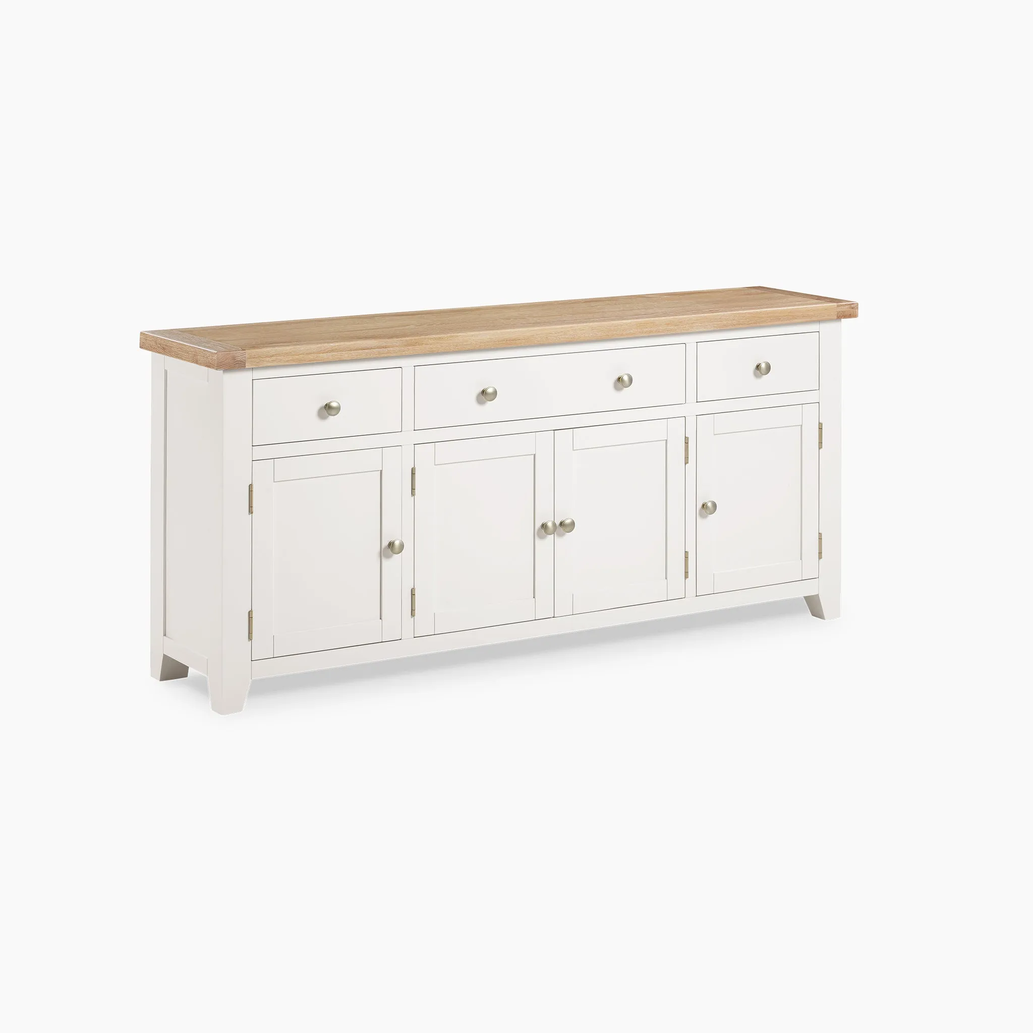 Burford Large 4 Door 3 Drawers Sideboard in Warm White