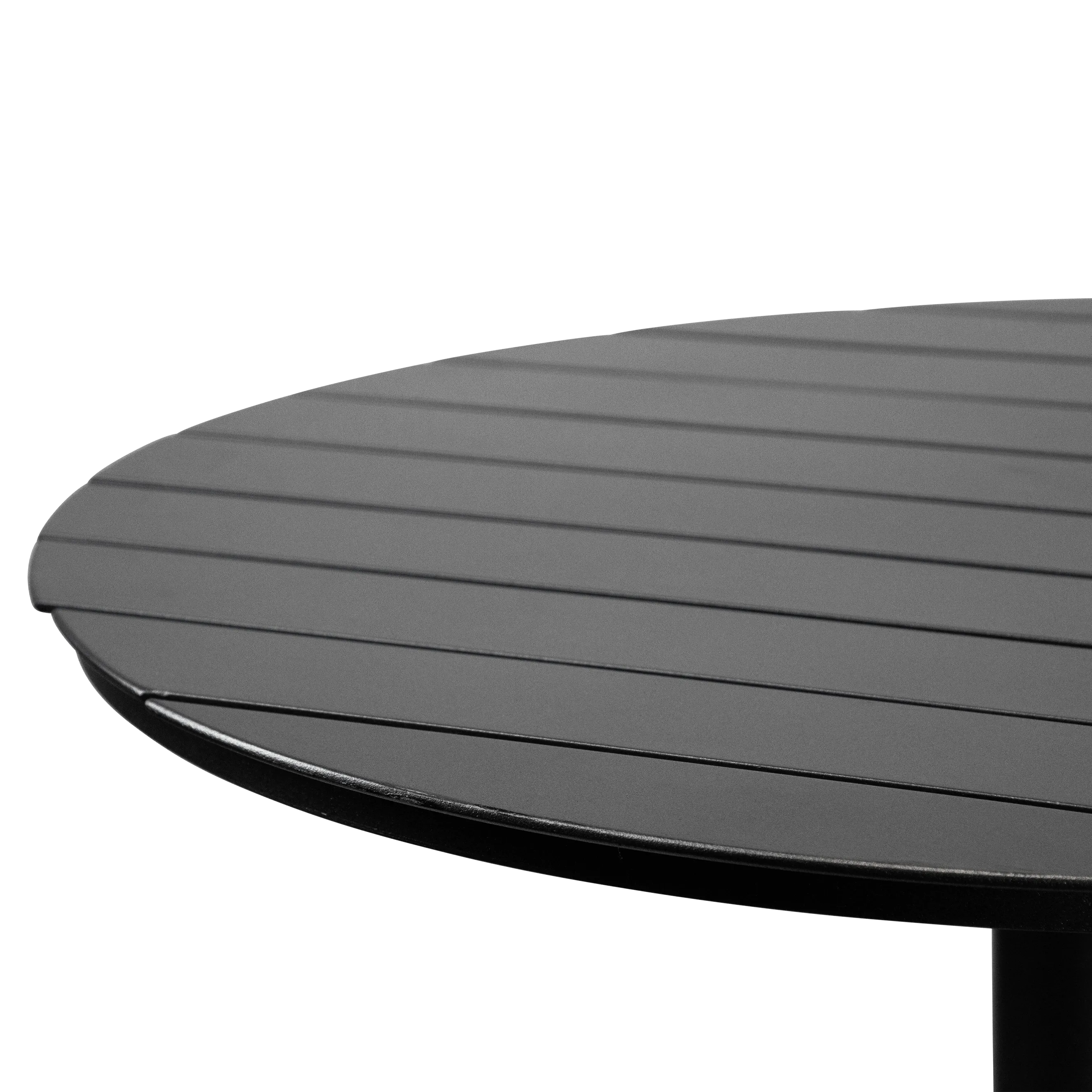 Cafe Collection Round Bar Table in Aluminium and Steel Base in Gunmetal Grey