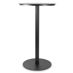 Cafe Collection Round Bar Table in Aluminium and Steel Base in Gunmetal Grey