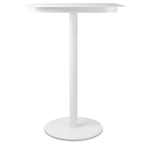 Cafe Collection Square Bar Table in Aluminium and Steel Base in Arctic White