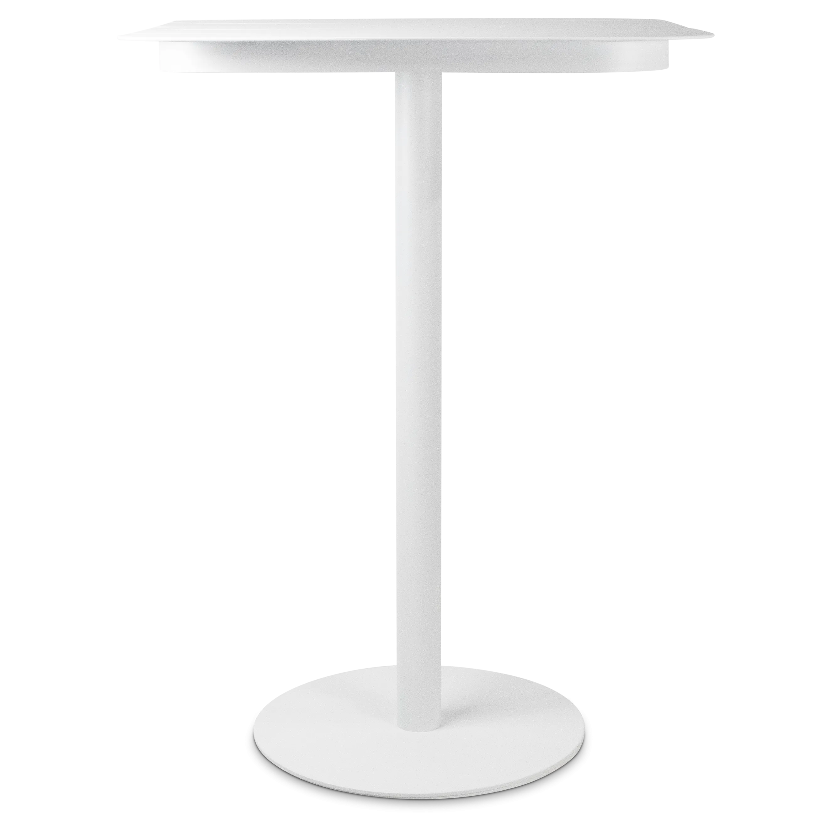 Cafe Collection Square Bar Table in Aluminium and Steel Base in Arctic White