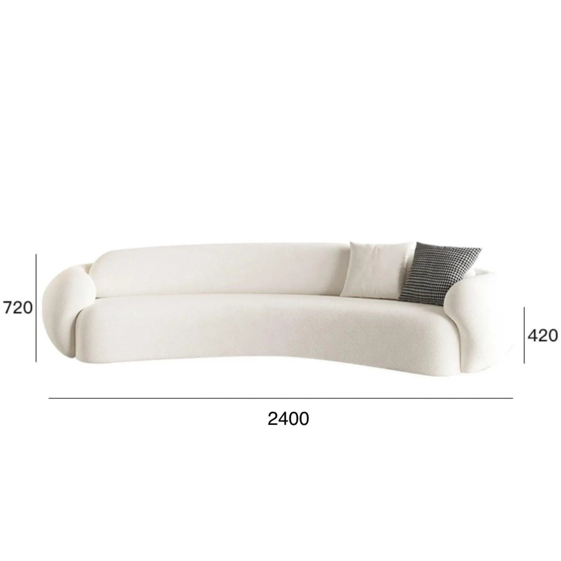 Carlo Performance Boucle Curve Sofa