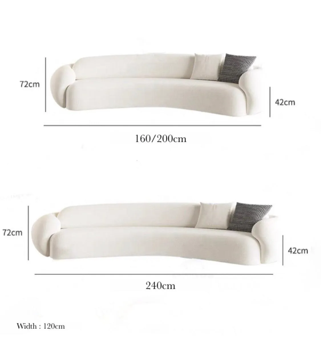 Carlo Performance Boucle Curve Sofa