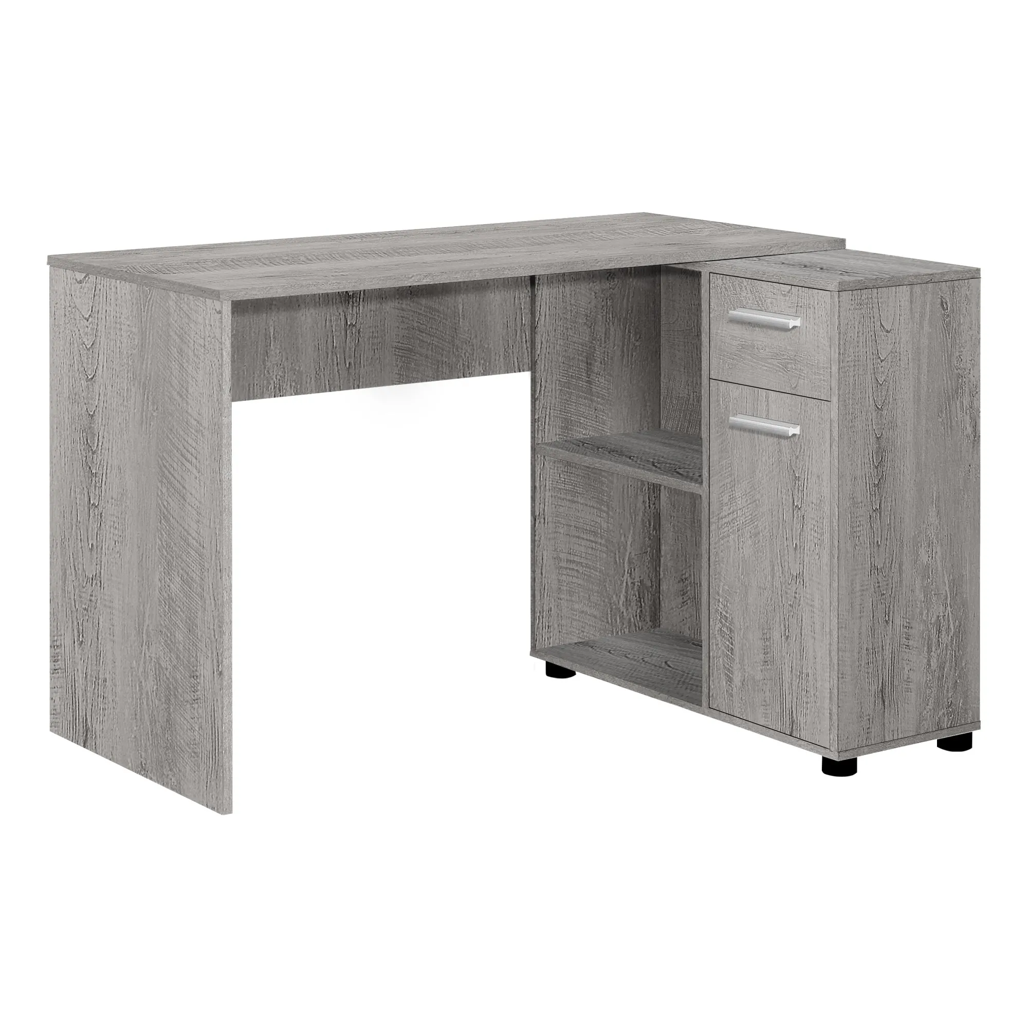 Computer Desk - 46"L / Industrial Grey / Storage Cabinet