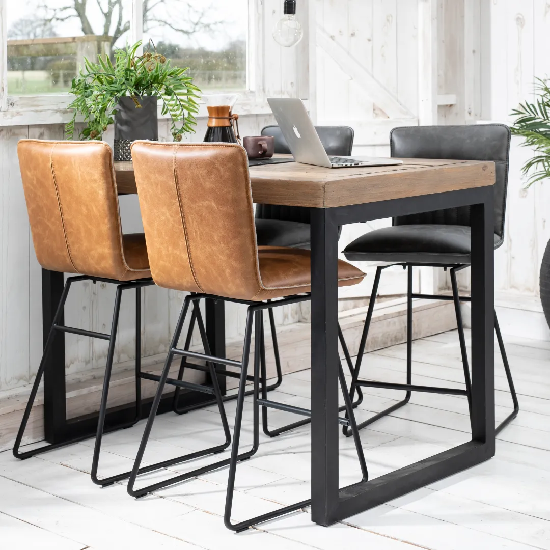 Cooper Dark Grey PU Leather Counter Dining Bar Stool (Pair)