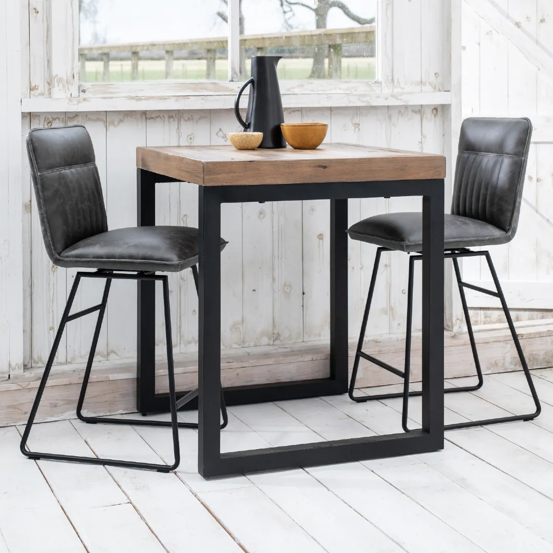 Cooper Dark Grey PU Leather Counter Dining Bar Stool (Pair)