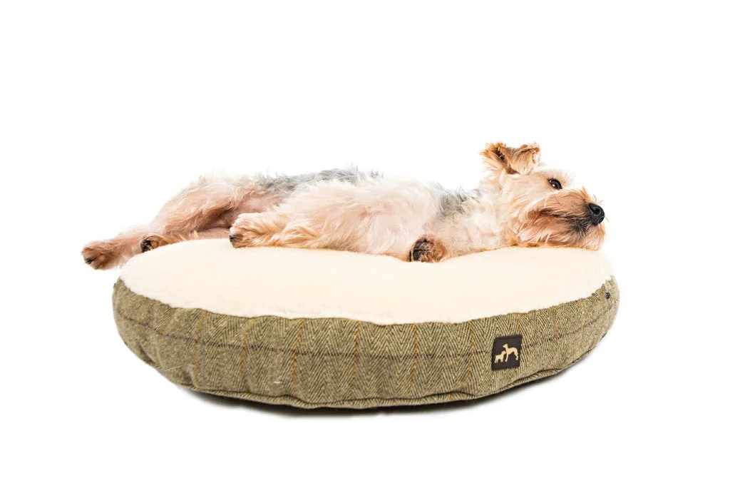 Country and Twee Tweed Cave Dog Bed