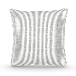 Decorative Throw Pillow in Oxford Stripe: Oyster