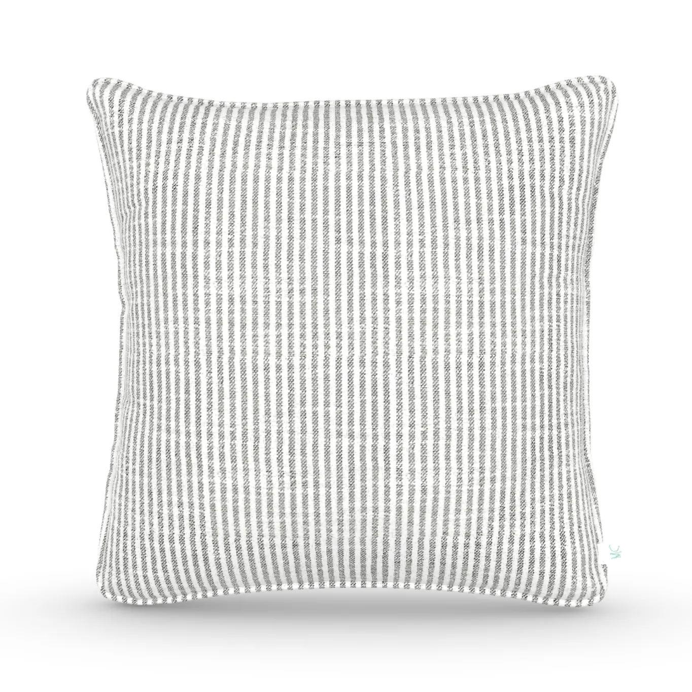 Decorative Throw Pillow in Oxford Stripe: Oyster