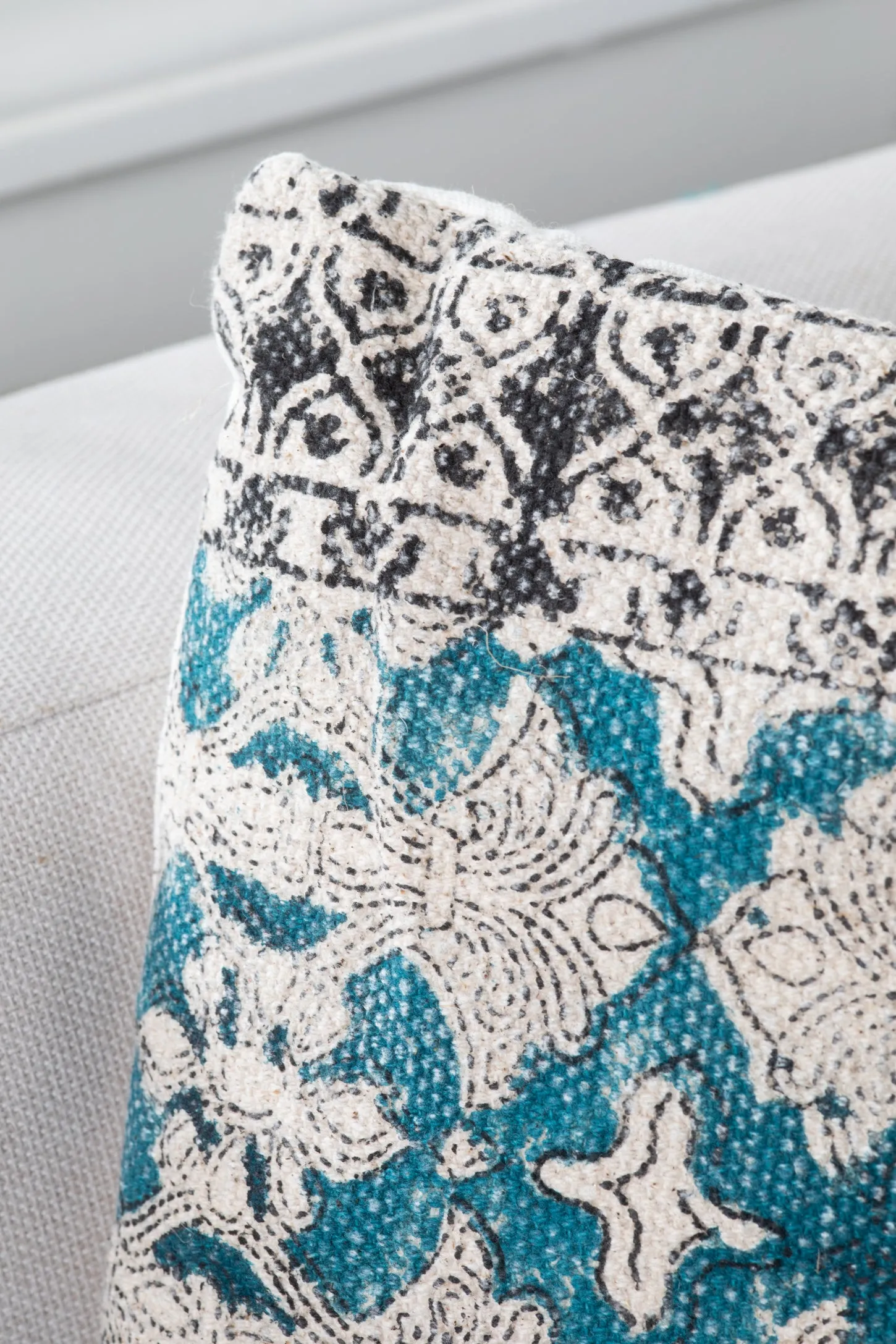 Dhurrie Woven Block Print Pillow